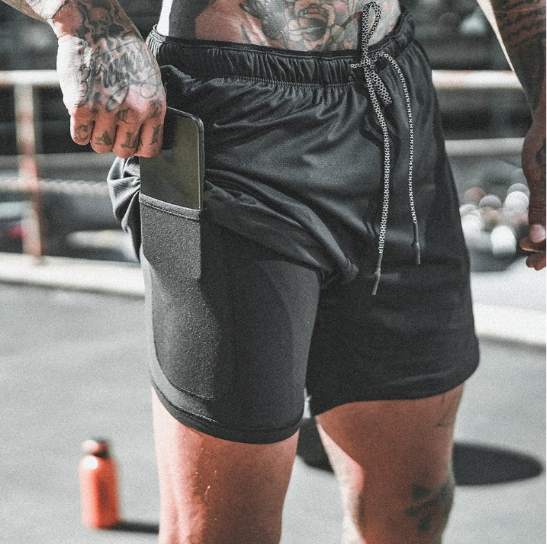 Gym Double Layer Quick Dry Shorts