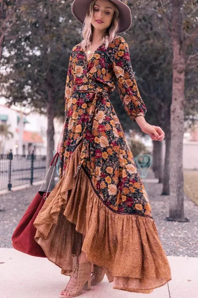 Floral Vintage Boho Maxi Dress