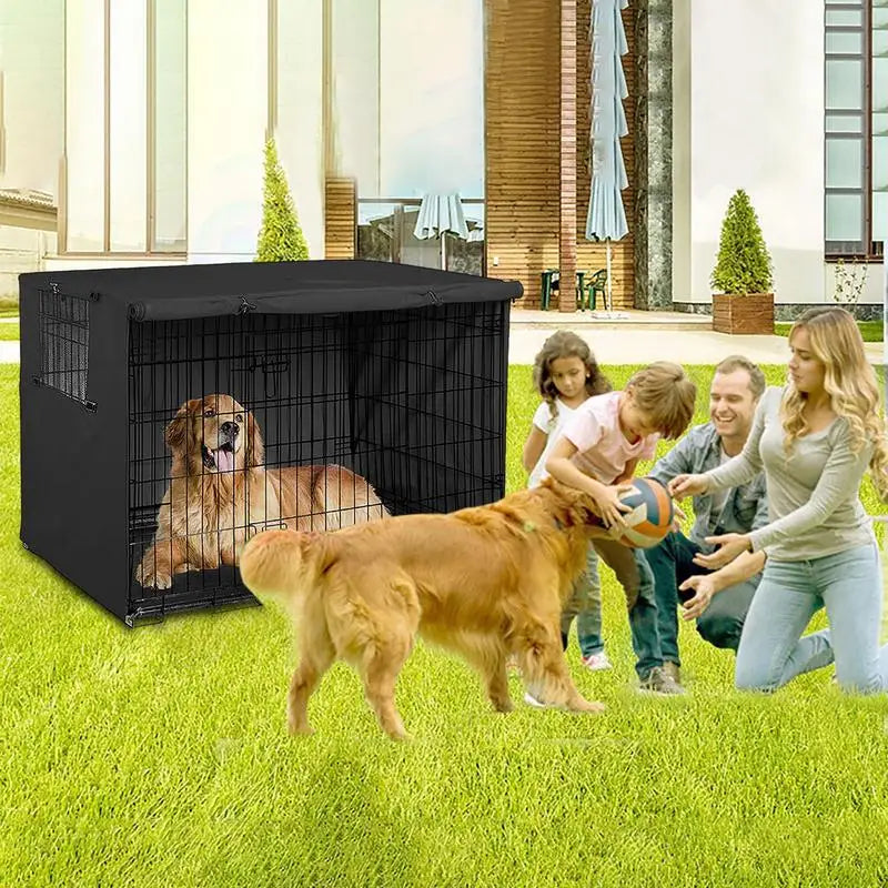 Dog crate with waterproof cover