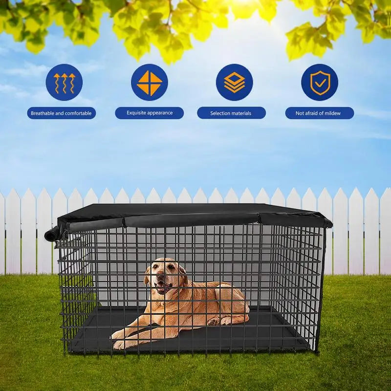 Dog crate with waterproof cover