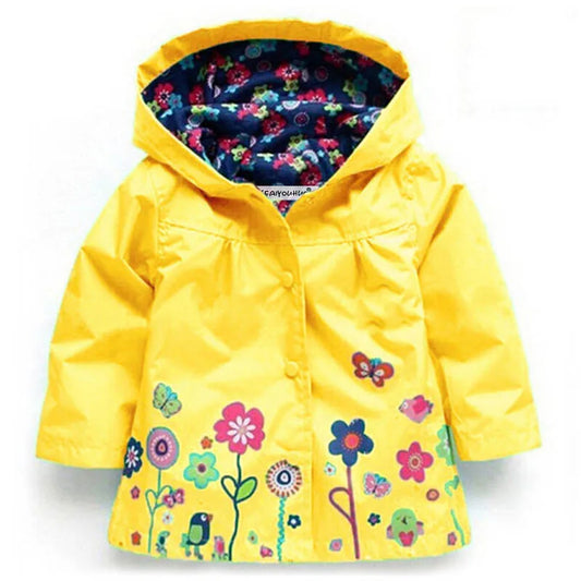 Young Girls Floral Raincoat