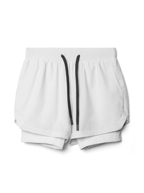 Double layer breathable gym shorts