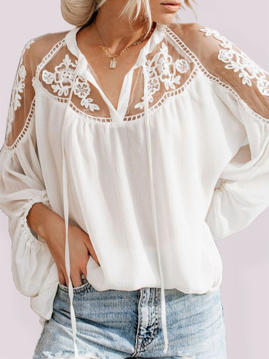 Lace cut Out loose fitted Shirt